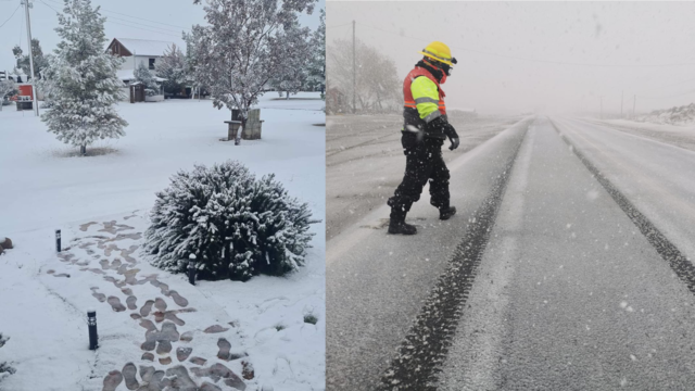 Así fue la nevada en La Rumorosa, Baja California