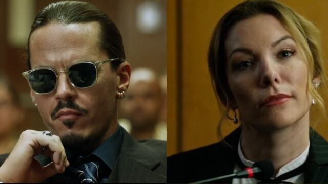 Mark Hapka y Megan Davis como Johnny Depp y Amber Heard
