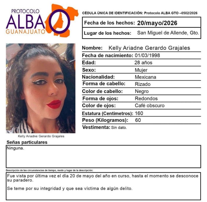 Kelly Ariadne desapareció el 20 de mayo