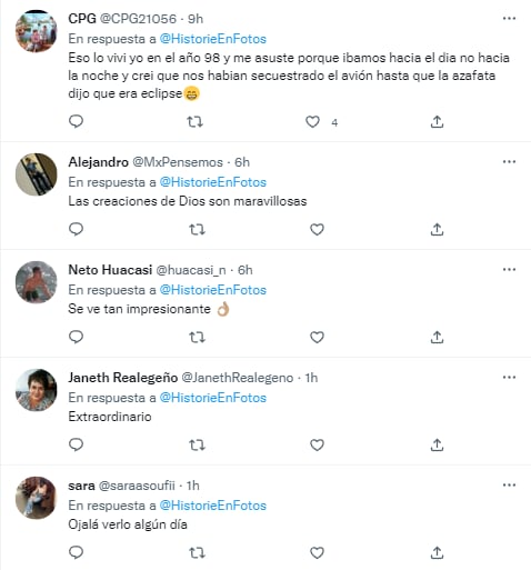 Reacciones al video del eclipse solar grabado desde un avión