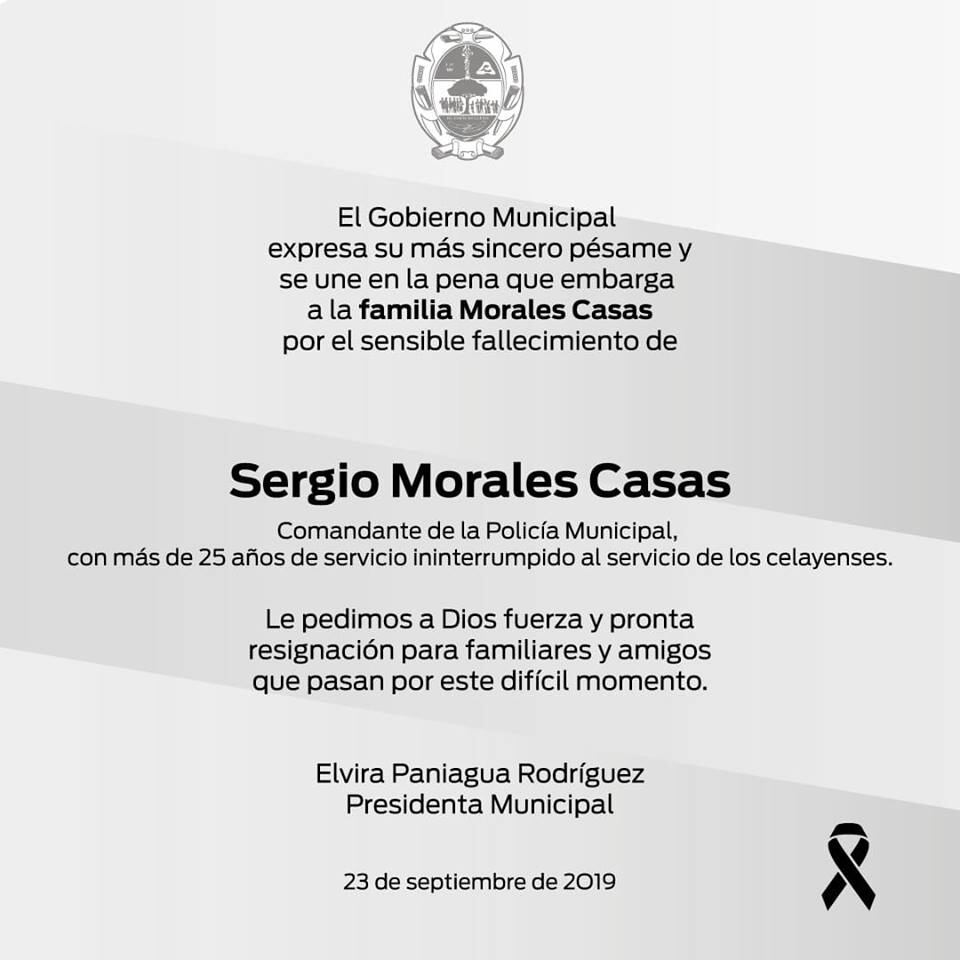 El ayuntamiento lamentó el asesinato.
