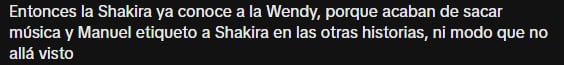 Usuario cree que Shakira ya también conoce a Wendy Guevara.