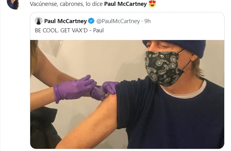 Memes de Paul McCartey recibiendo la vacuna antiVodi-19