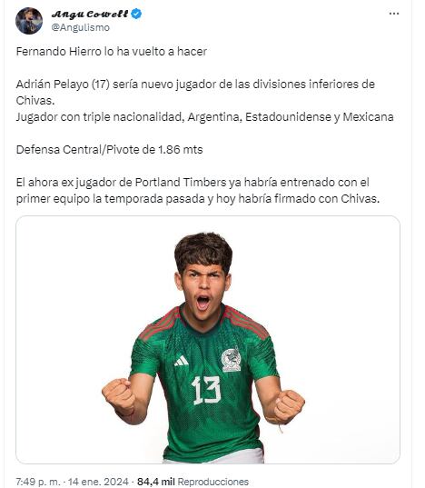 Adrian Pelato llegara a chivas