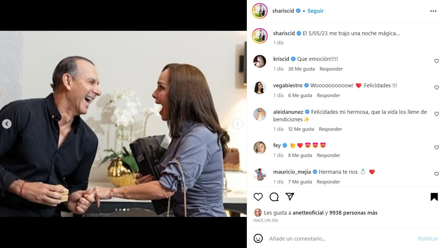 Sharis Cid y su novio Pedro Canavati