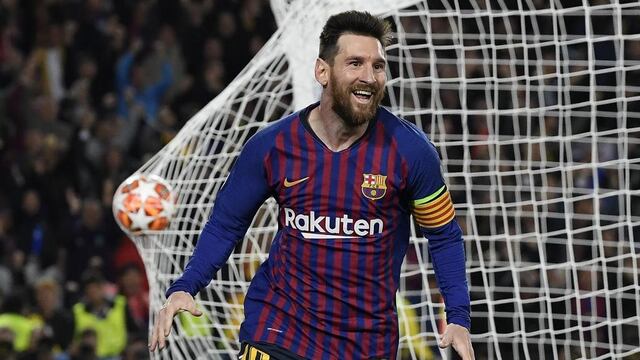 Messi celebró así su doblete.