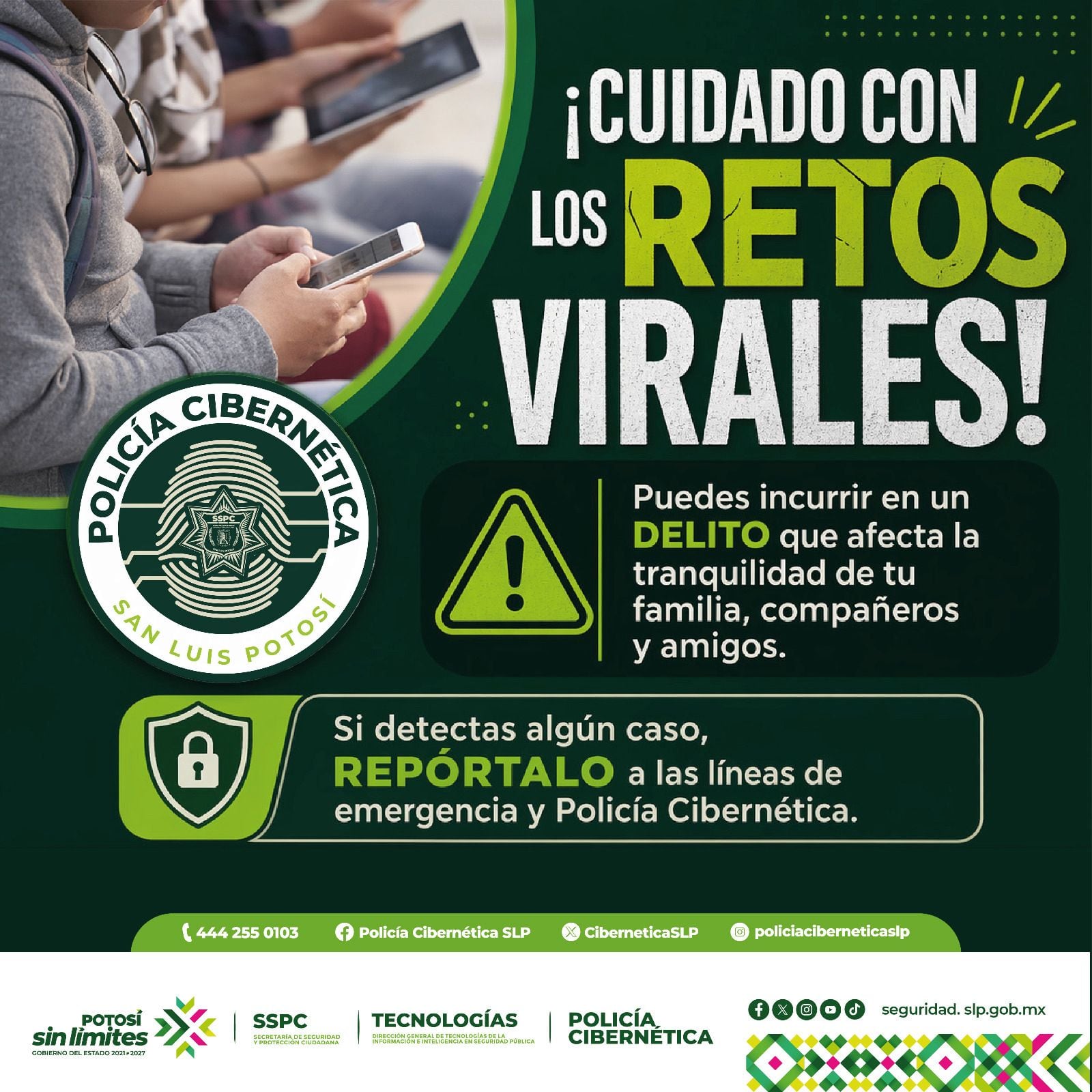 SSPC lleva jornadas sobre riesgos en redes sociales a escuelas de SLP