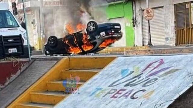 Queman patrullas en Tepeaca