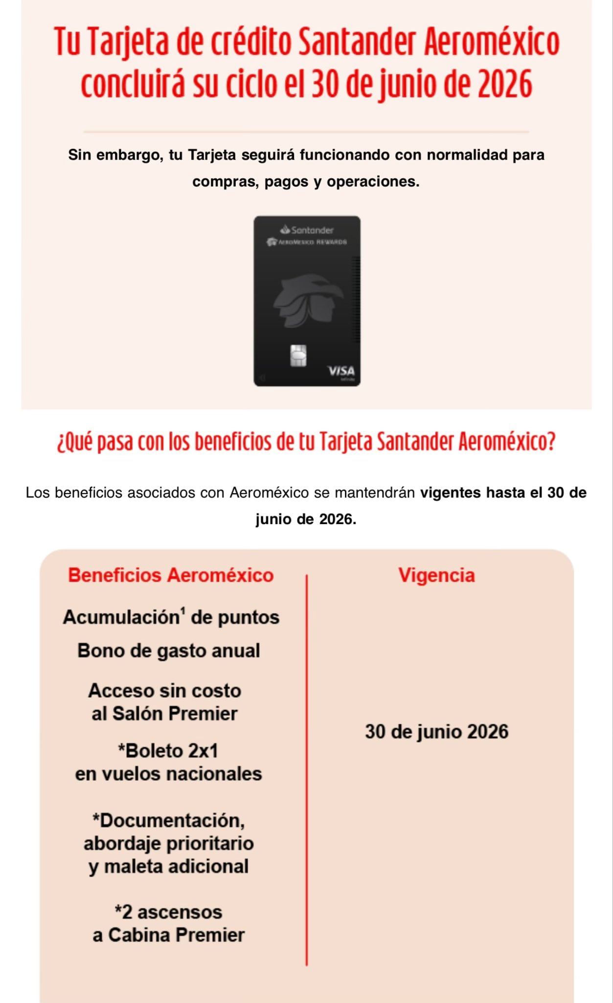 Tarjeta Santander Aeroméxico