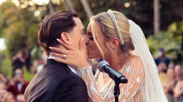 Guaynaa y Lele Pons en su boda
