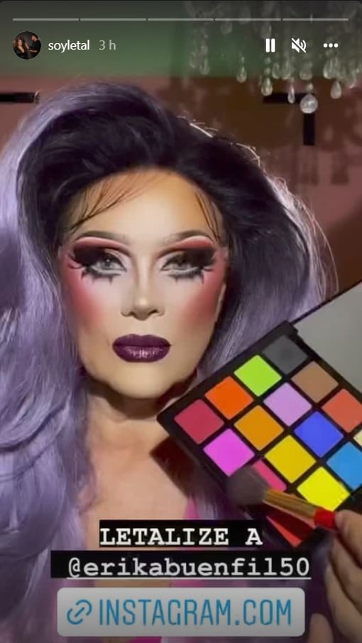 Erika Buenfil convertida en drag queen