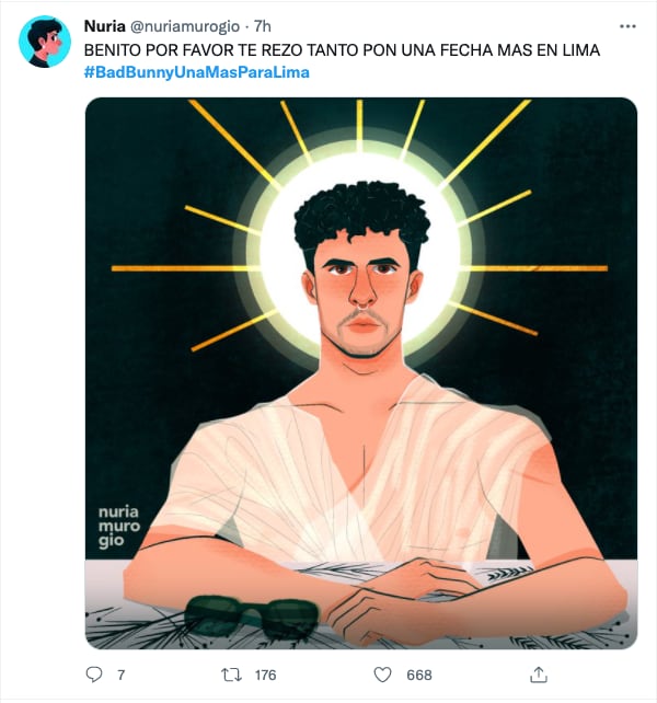 Publicación de Twitter #BadBunnyUnaMasParaLima