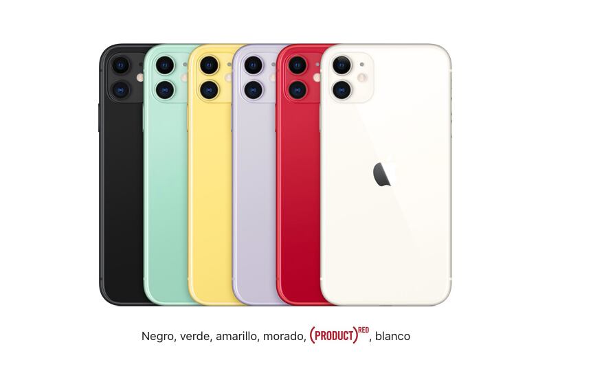 Los seis nuevos colores del iPhone 11.
