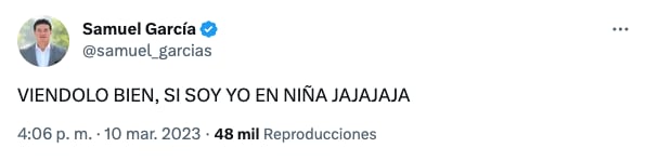 Samuel García dice que su hija Mariel es él "en niña"
