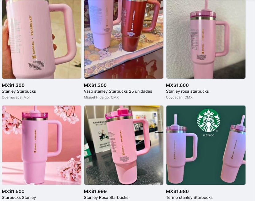 Ya se revende el termo Stanley rosa de Starbucks en redes