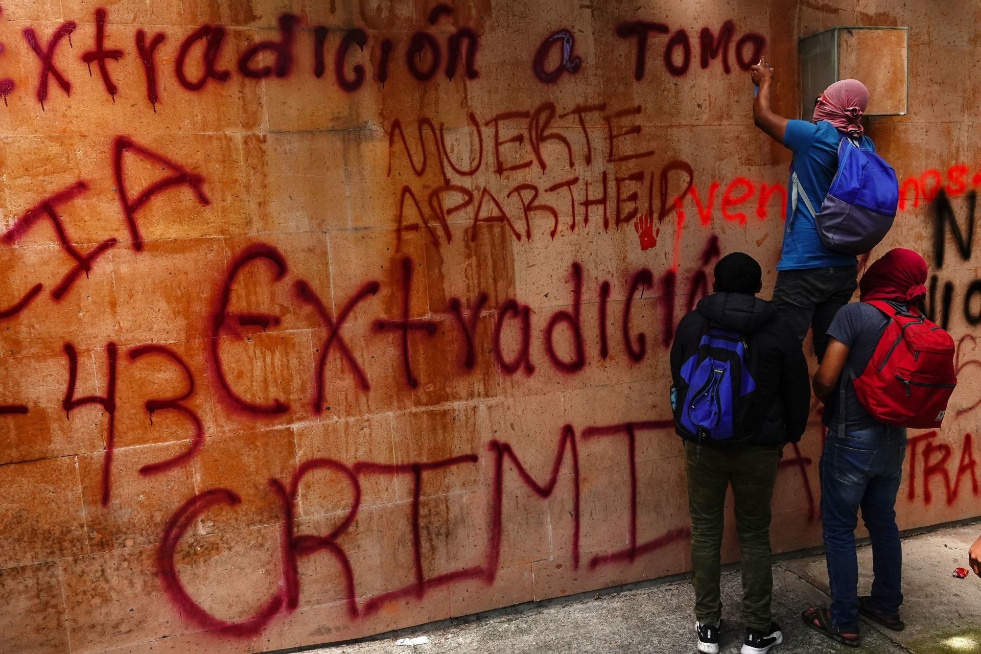 Protesta en la embajada de Israel