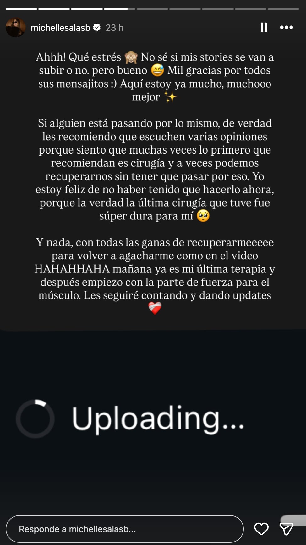 Michelle Salas se lastimó la rodilla en una boda