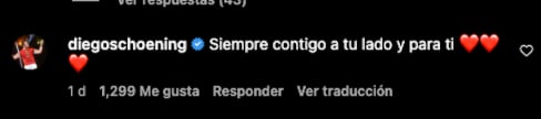 Diego Schoening muestra su apoyo a Sasha Sokol