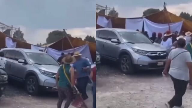 ¿Qué pasó en Xonacatlán? Ráfaga de viento desploma lona y estructura metálica en mitin de Alfredo González, candidato de Morena; se reportan heridos