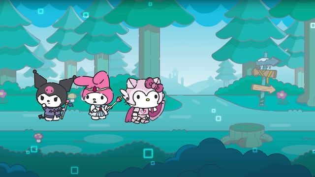 My Melody, Kuromi y Hello Kitty juegan videojuegos
