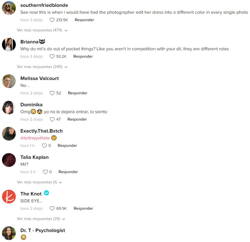 Reacciones a la suegra que fue exhibida por llevar con un vestido de boda idéntico al suyo