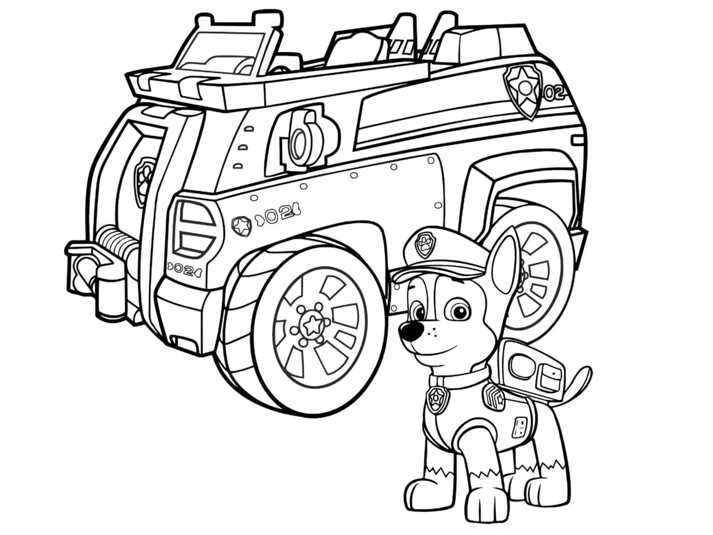 5 dibujos de los Big Truck Pups de Paw Patrol: Plantillas bonitas para imprimir y colorear