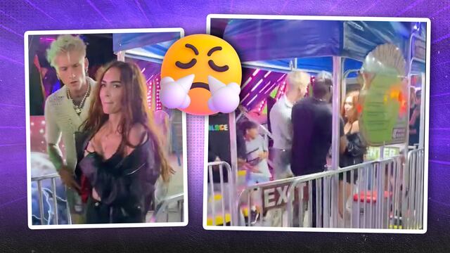Avientan a Megan Fox intentando agredir a Machie Gun Kelly