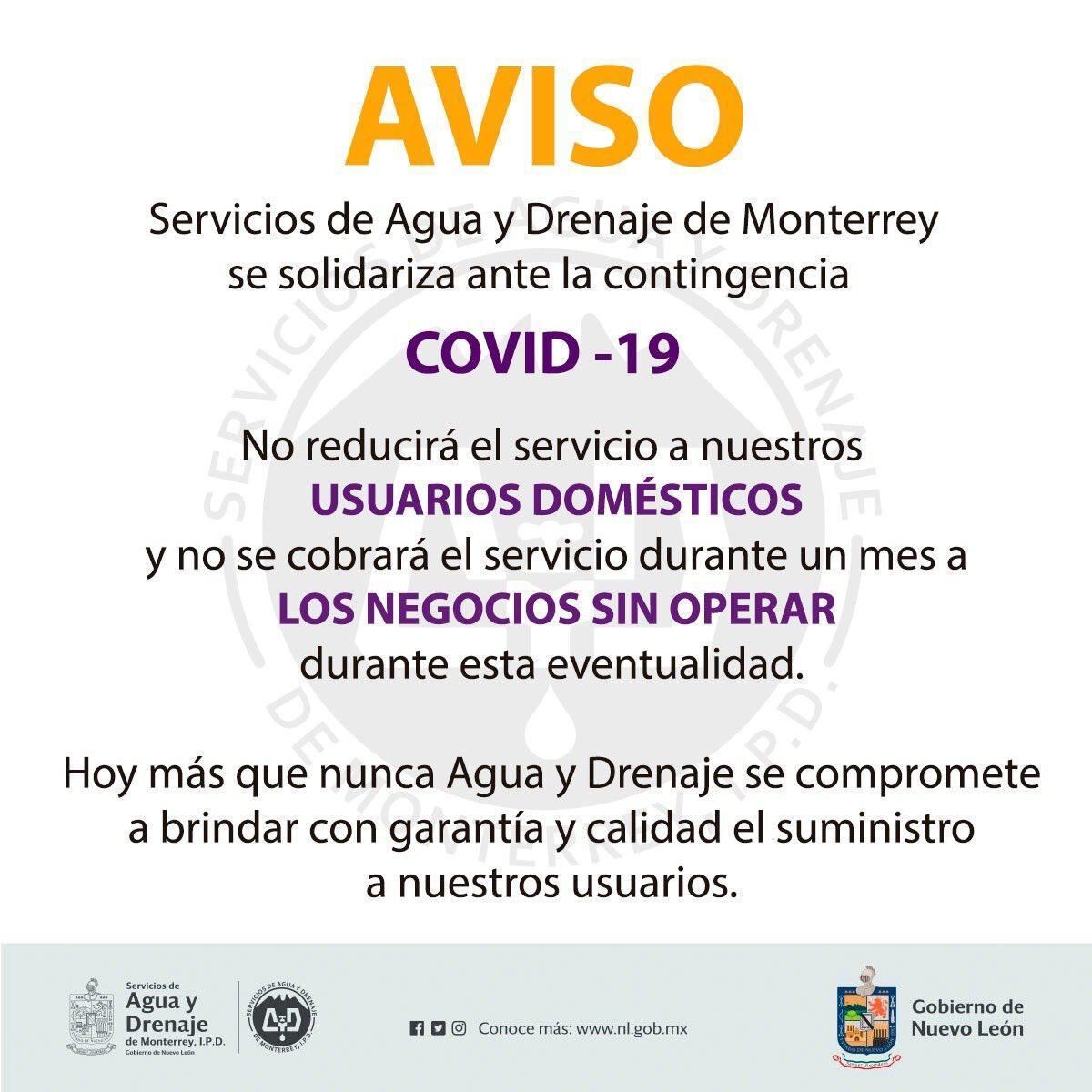 La paraestatal Agua y Drenaje anunció el beneficio para usuarios domésticos y pequeños negocios.