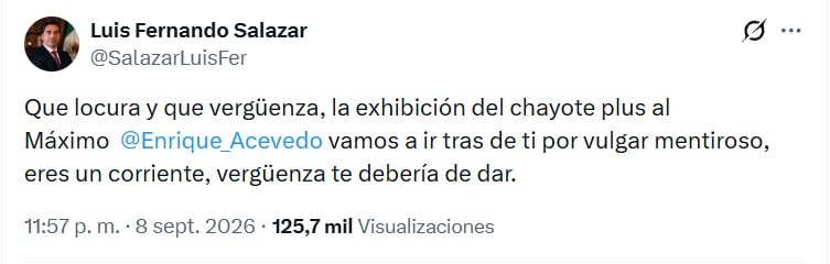 “Vamos a ir tras de ti”: Luis Fernando Salazar amenaza a Enrique Acevedo, periodista de Televisa
