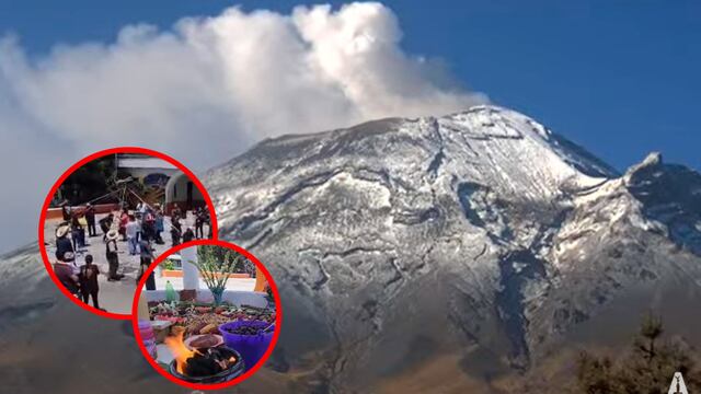 Ritual para que se calme el volcán Popocatépetl