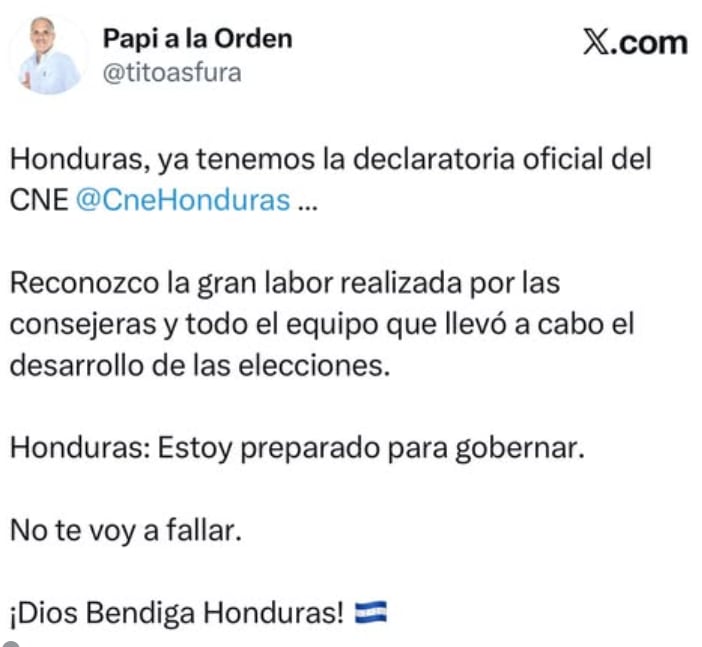 Nasry Asfura se dice preparado para gobernar