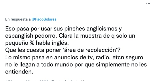 Critican uso de inglés