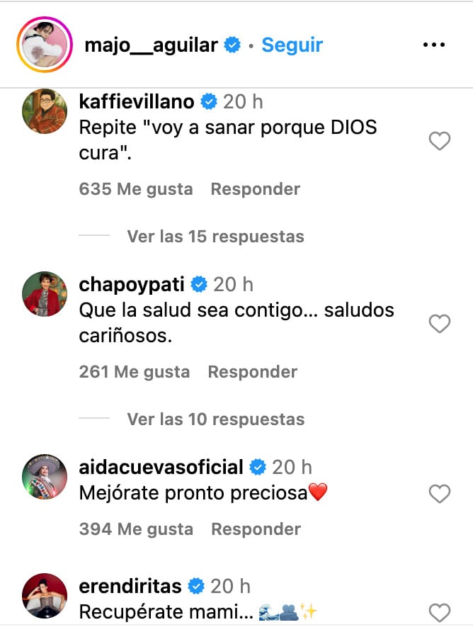 Majo Aguilar recibe mensajes de apoyo tras su hospitalización