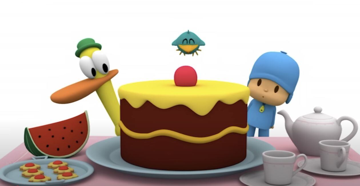 Pocoyó come las galletas de chocolate de Elly