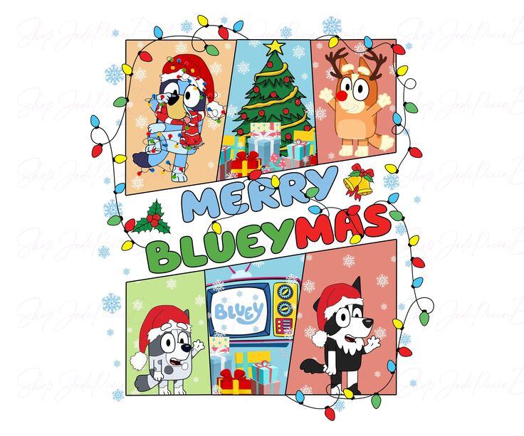 7 tarjetas navideñas de Bluey para imprimir y regalar en Navidad