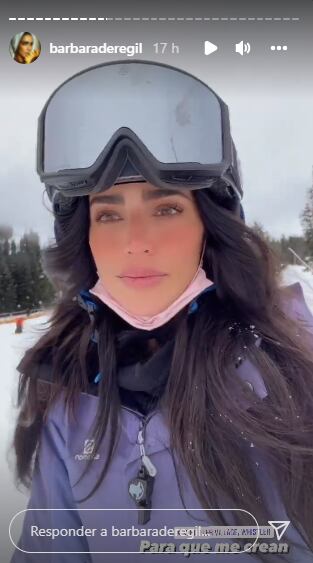Bárbara de Regil logró esquiar en nieve.