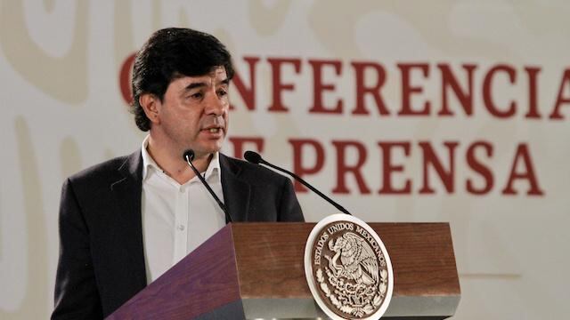 El vocero presidencial, Jesús Ramírez, en conferencia de prensa.