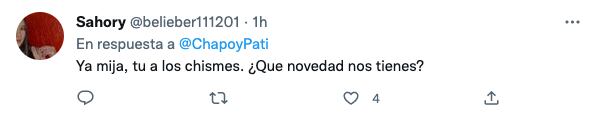 Respuesta a Pati Chapoy en Twitter