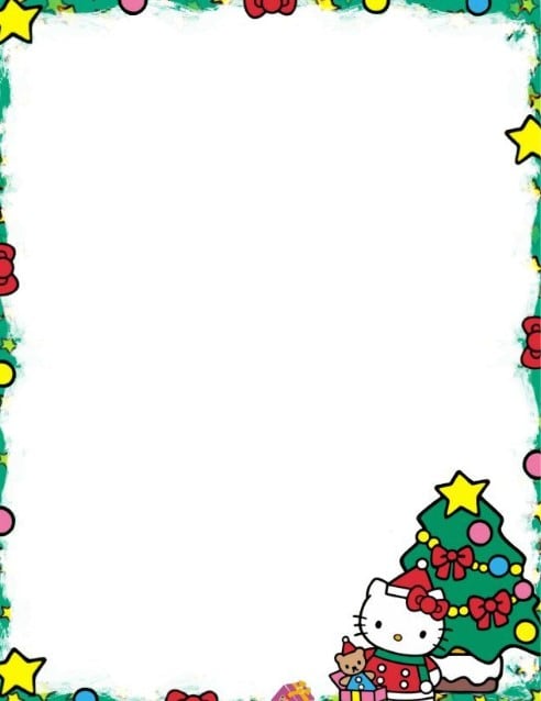 Carta para Santa Claus de Hello Kitty blanca