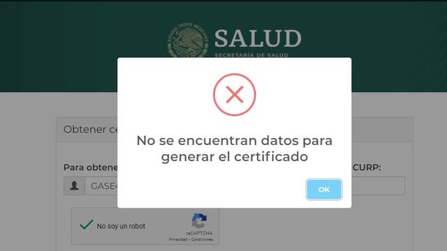 Fallas en el portal del Certificado de vacunación cvs Covid