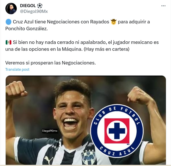 Cruz Azul va por Ponchito González
