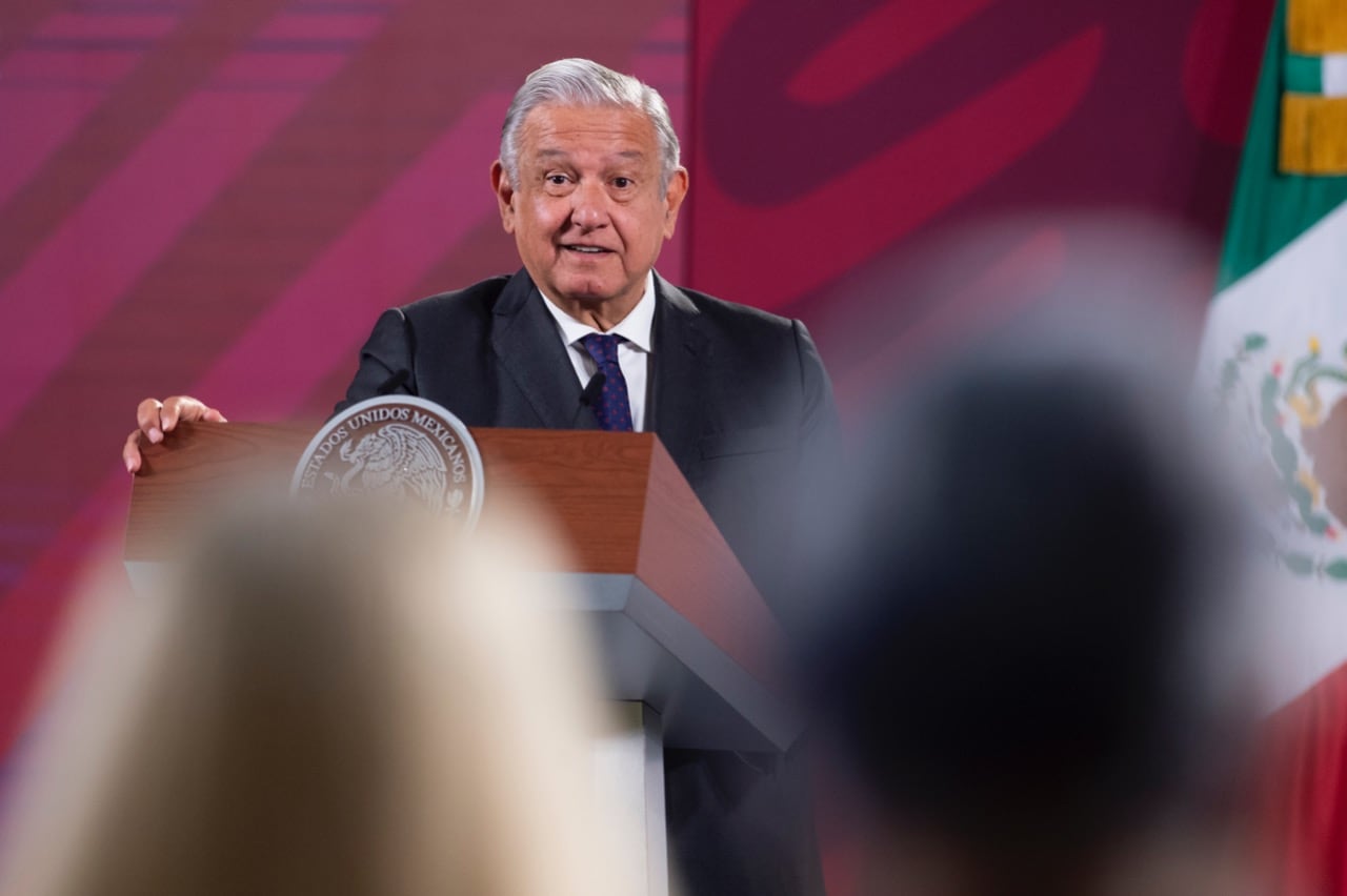 AMLO en la conferencia mañanera del 16 de marzo en Palacio Nacional