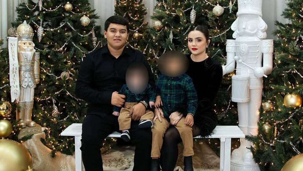 Mayve Castro con su pareja e hijos