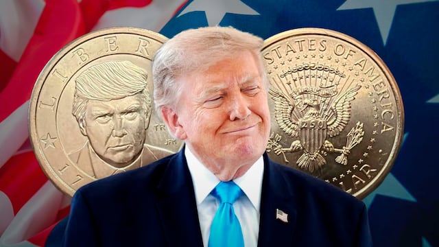Así se ve la moneda conmemorativa de Donald Trump