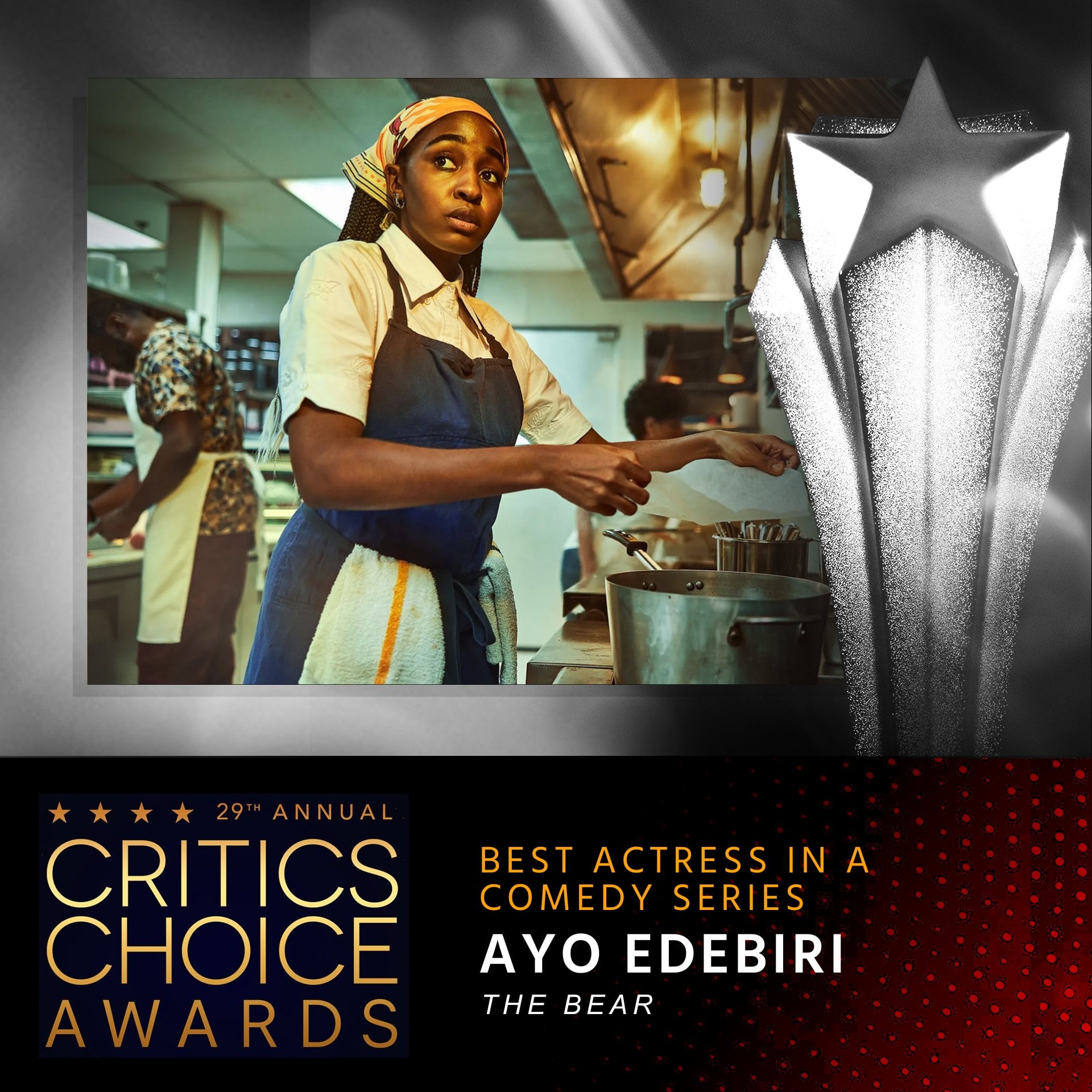 Ayo Edebiri, ganadora Critics Choice Awards 2024
