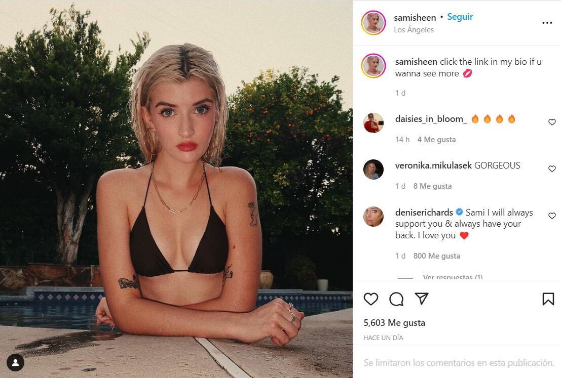 Sami Sheen Richards promociona su cuenta de OnlyFans