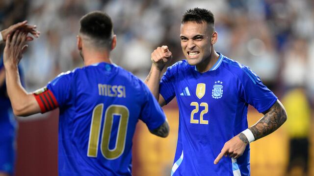 Messi y Lautaro Martínez con Argentina previo a la Copa América.