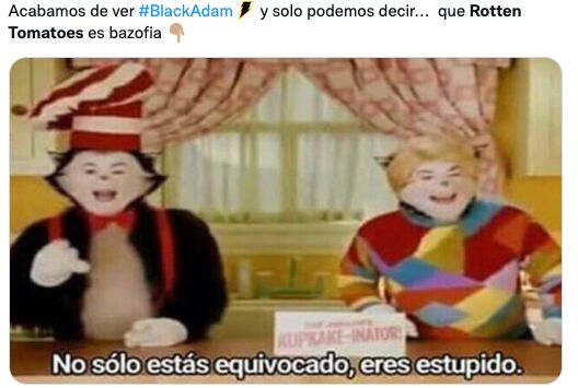 Memes de Rotten Tomatoes por malas críticas a Black Adam