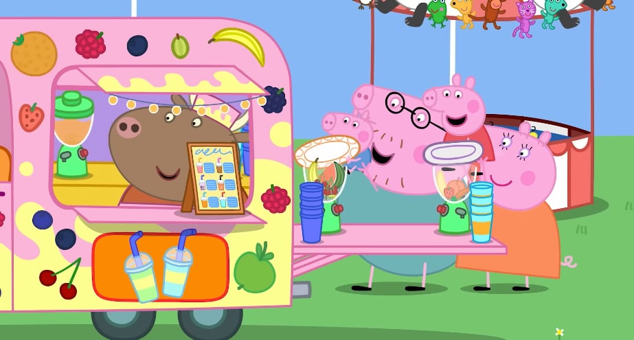 Bebidas coloridas de Peppa Pig