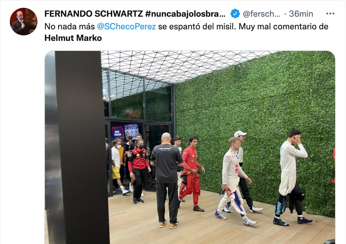 Schwartz salió en defensa de Checo tras el comentario de Helmut Marko